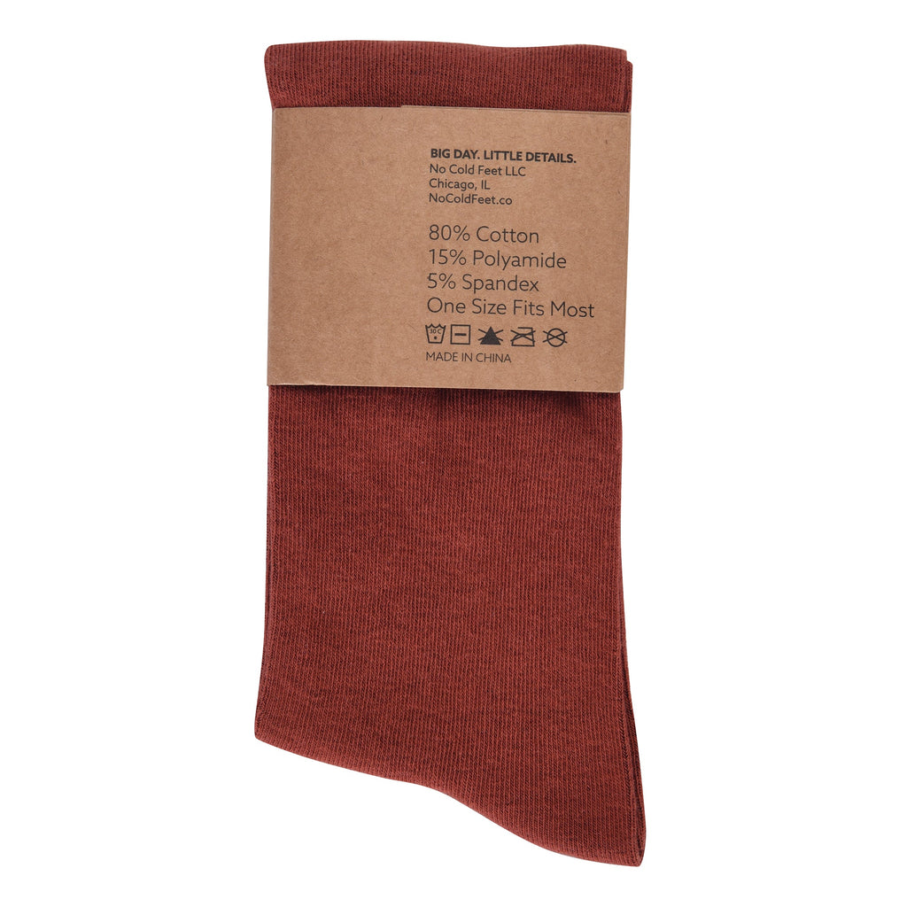 Solid Burnt Orange Socks