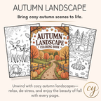 Autumn Landscapes Coloring Book – 150 Pages (Digital Download PDF)