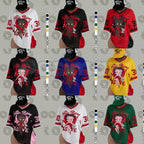 Streetwear Y2K Mesh Top – Vintage Doll Print V-Neck Shirt, Breathable Retro Aesthetic for Women