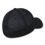 Embroidered Air Mesh Flex Caps,USA,Black