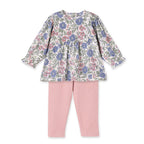 Vintage Floral Baby Girl Outfit - Bamboo & Cotton