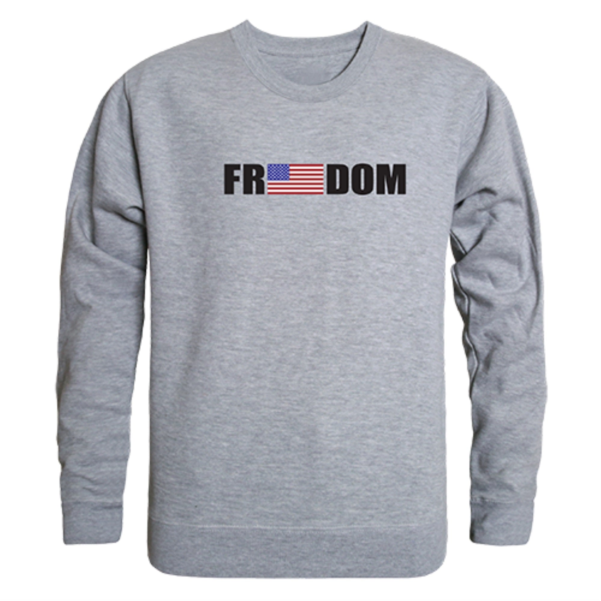 Graphic Crewneck, Freedom, H.Grey, 2X
