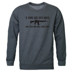 Graphic Crewneck, Outlawed, H.Char, XL