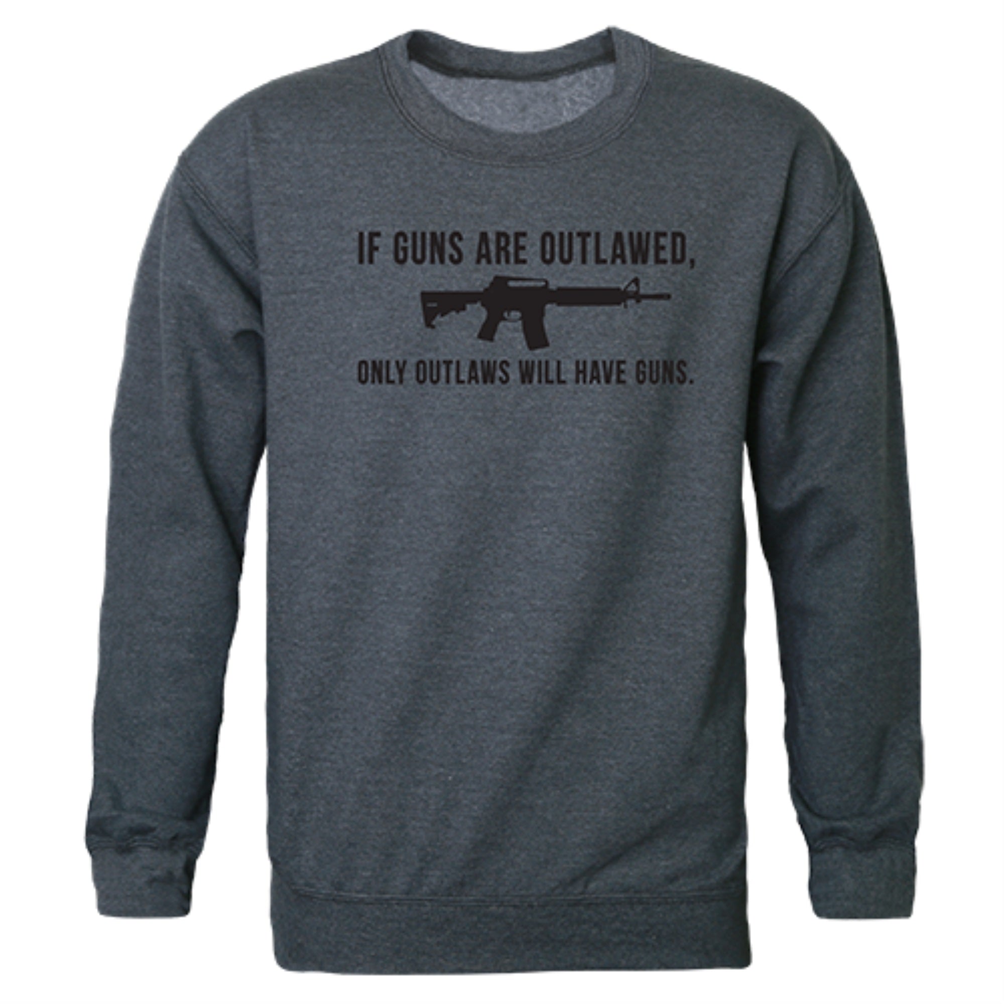 Graphic Crewneck, Outlawed, H.Char, XL