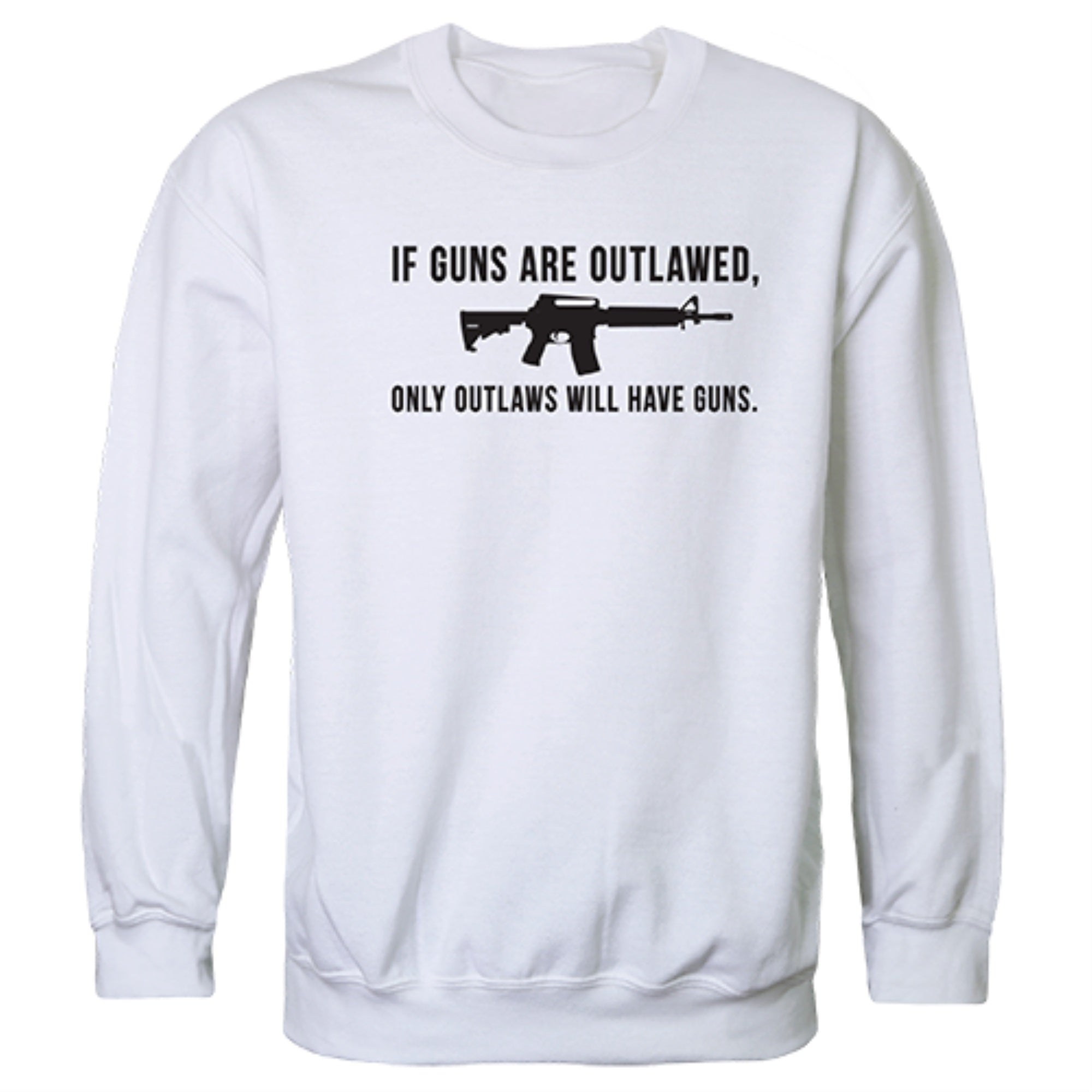 Graphic Crewneck, Outlawed, White, S