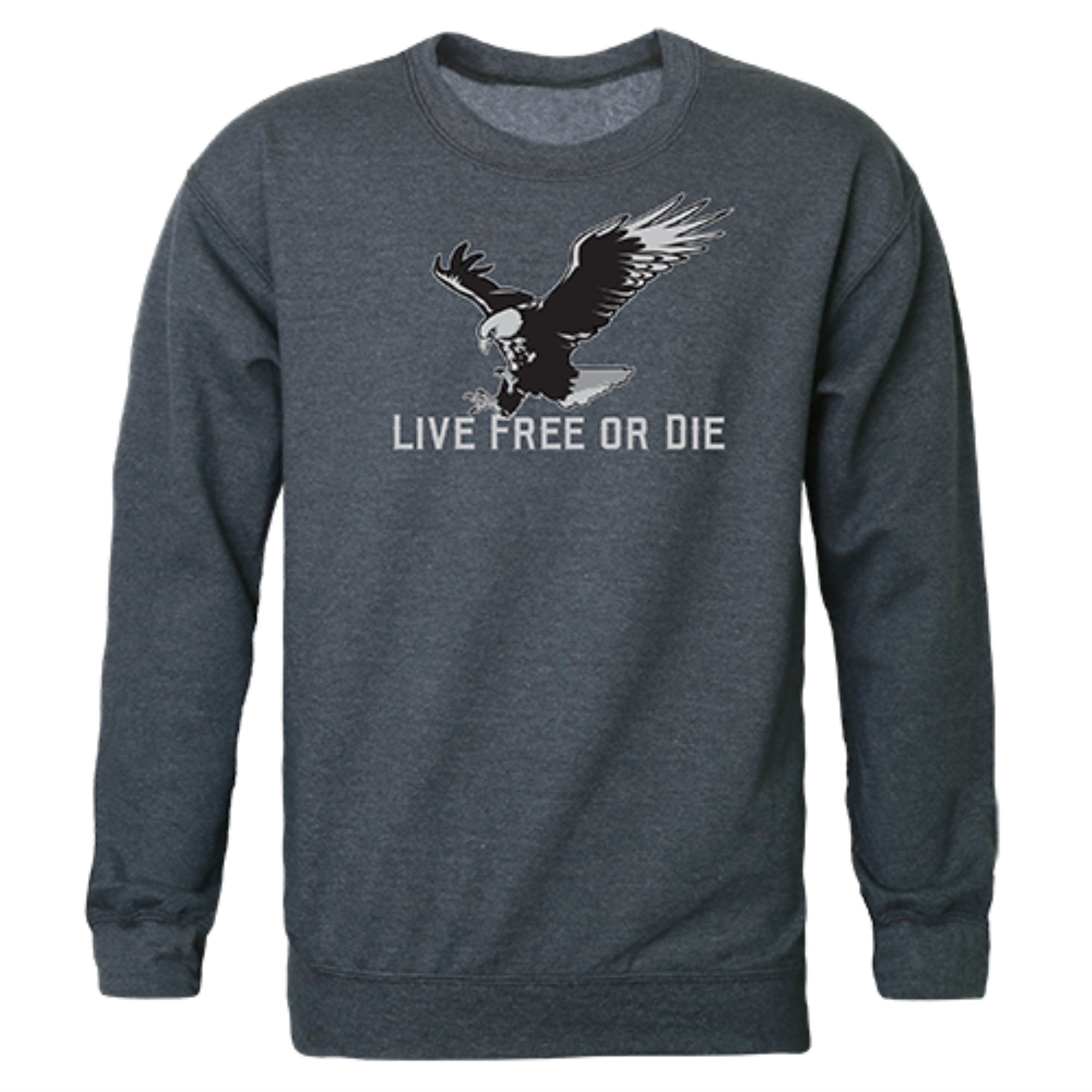 Graphic Crewneck, Live Free, H.Char, XL
