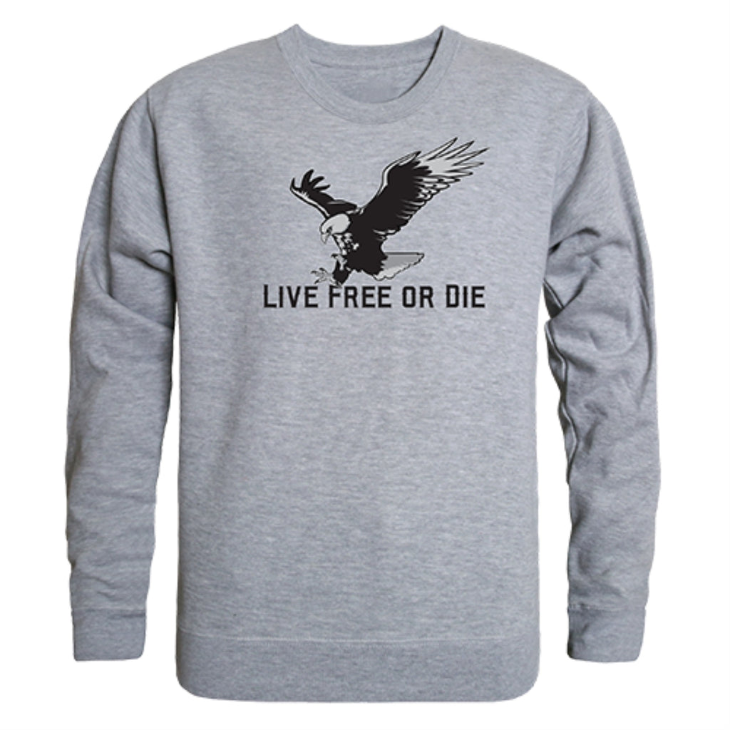 Graphic Crewneck, Live Free, H.Grey, 2X