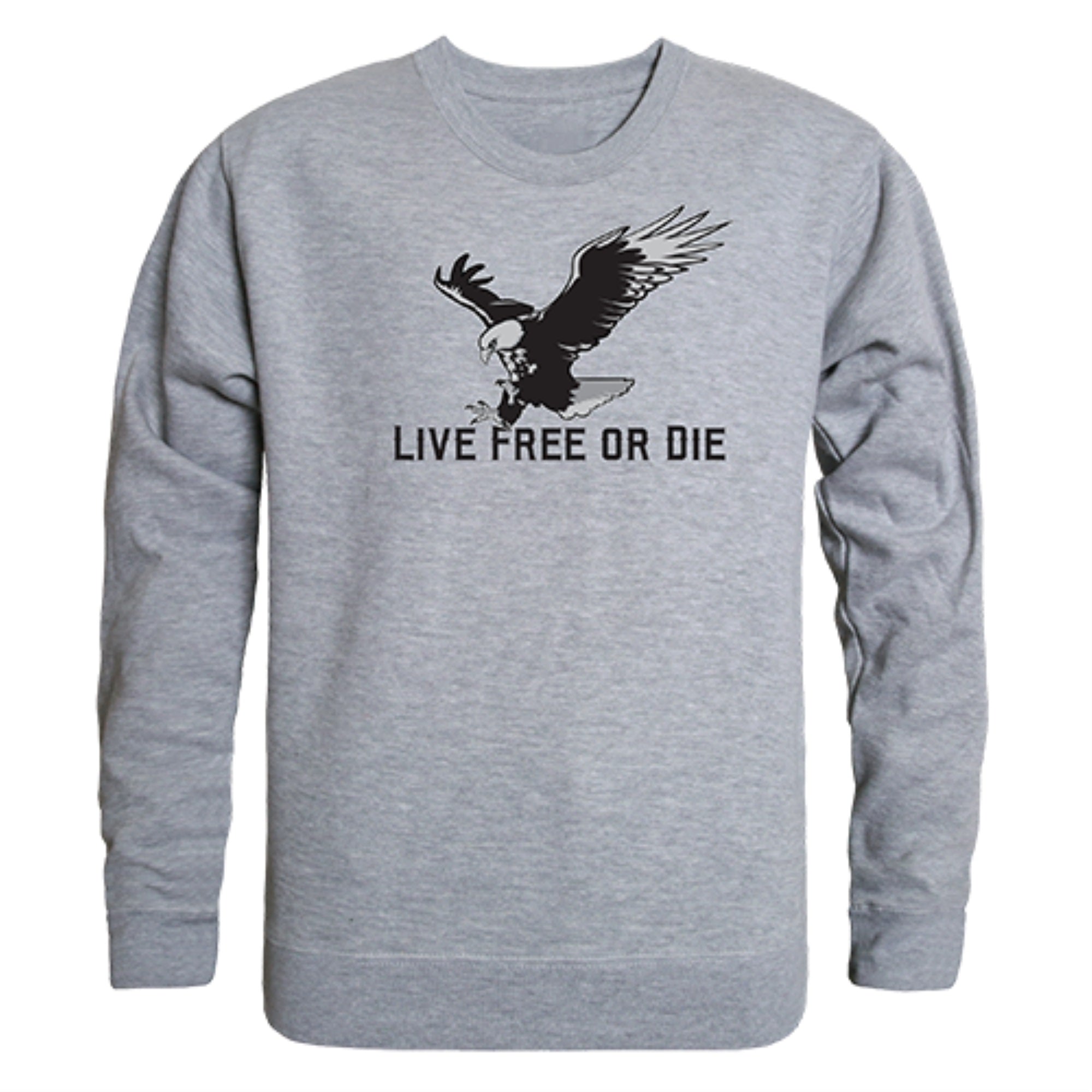 Graphic Crewneck, Live Free, H.Grey, 2X