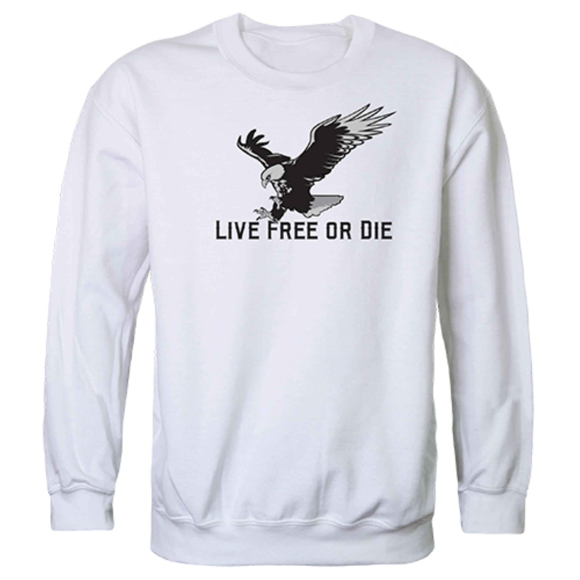 Graphic Crewneck, Live Free, White, L