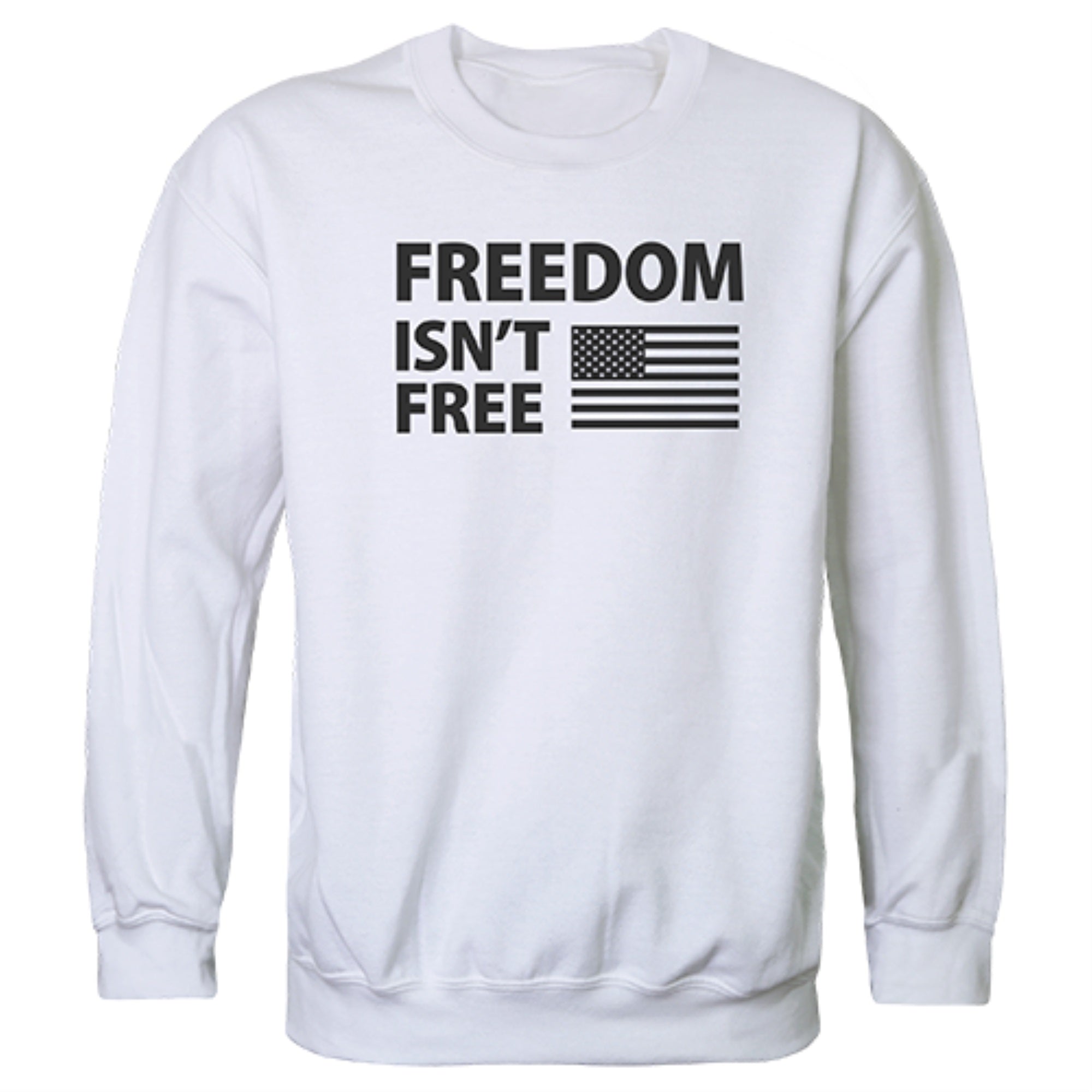 Graphic Crewneck, Freedom Isn't, White, 2X