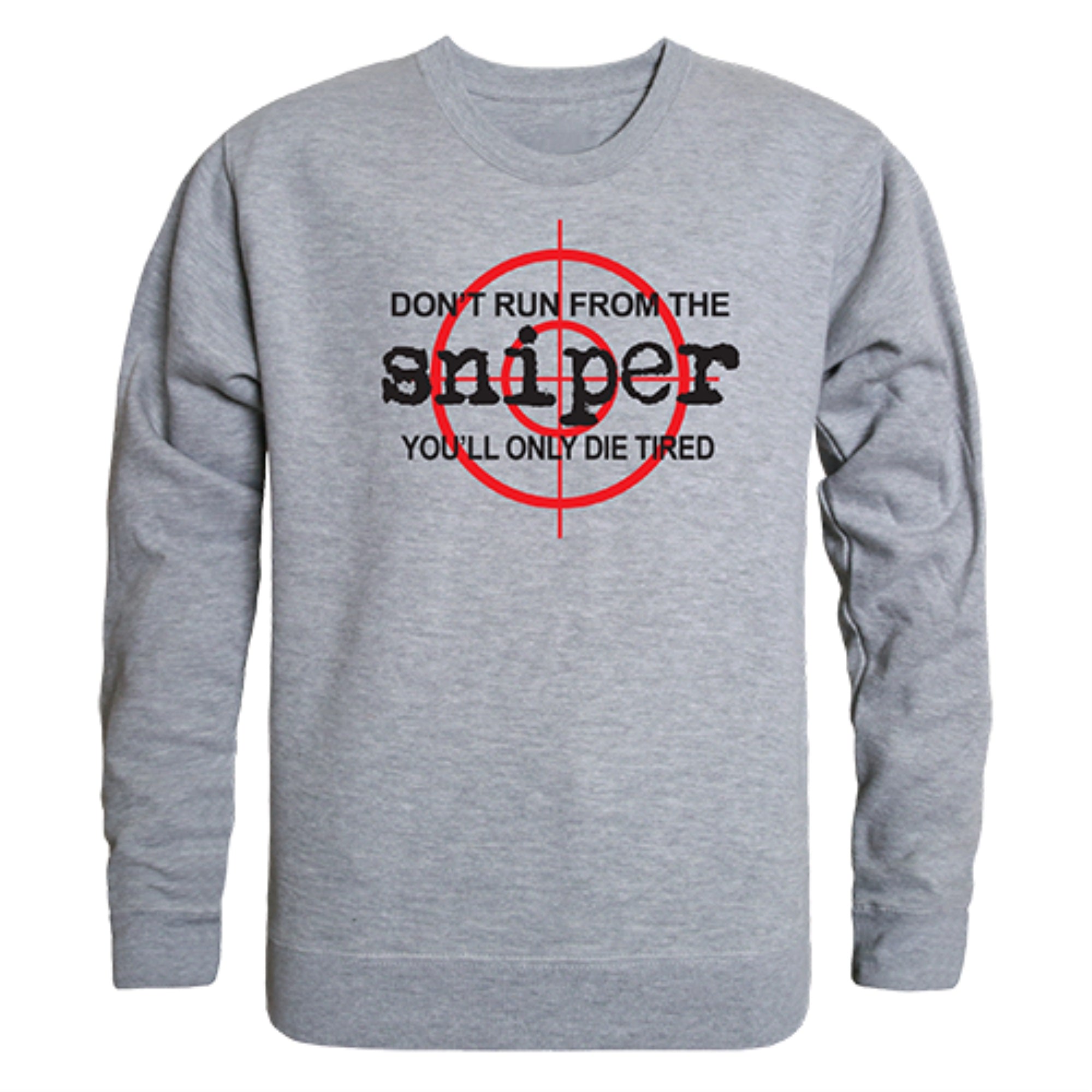 Graphic Crewneck, Sniper, H.Grey, 2X
