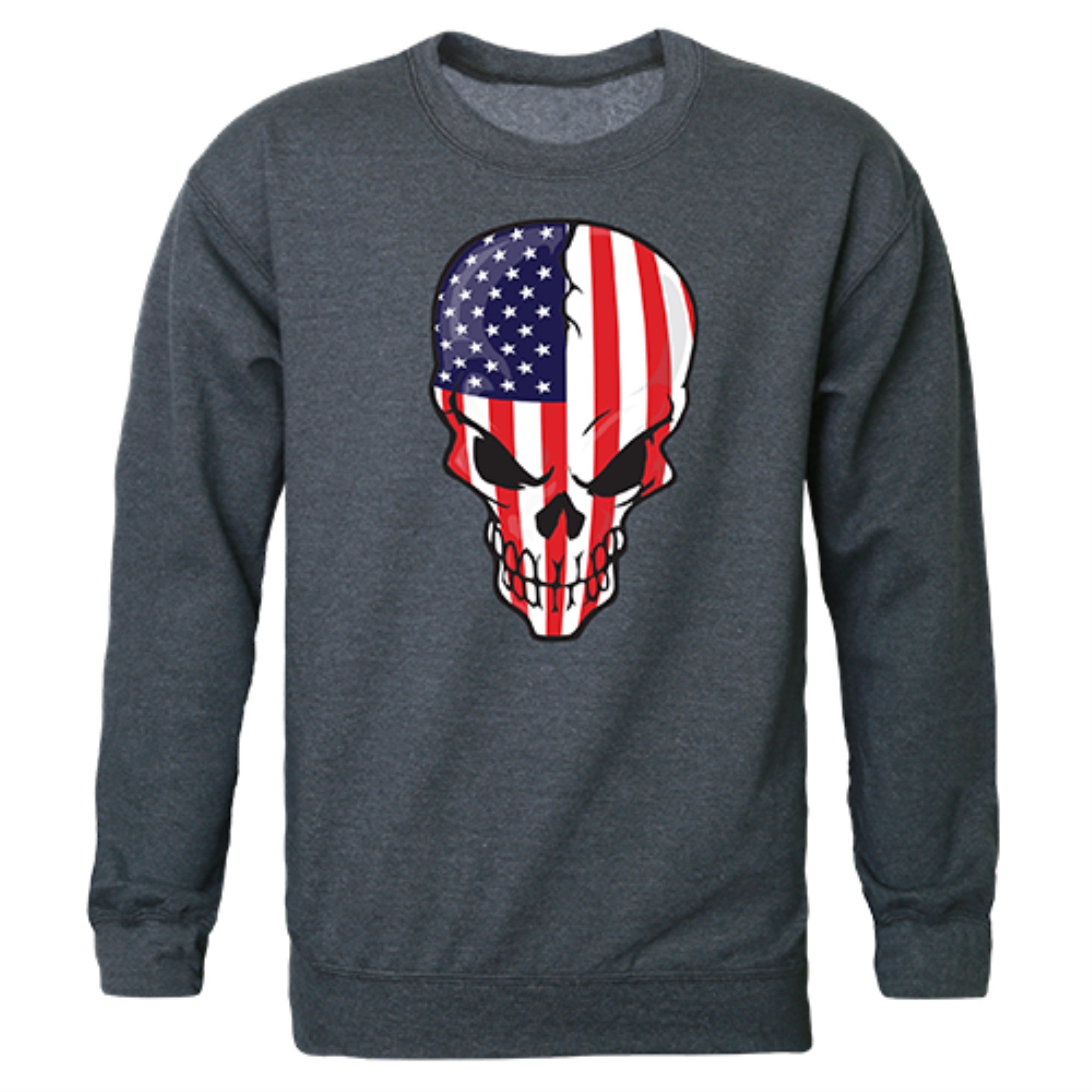 Graphic Crewneck, Skull Flag, H.Char, XL