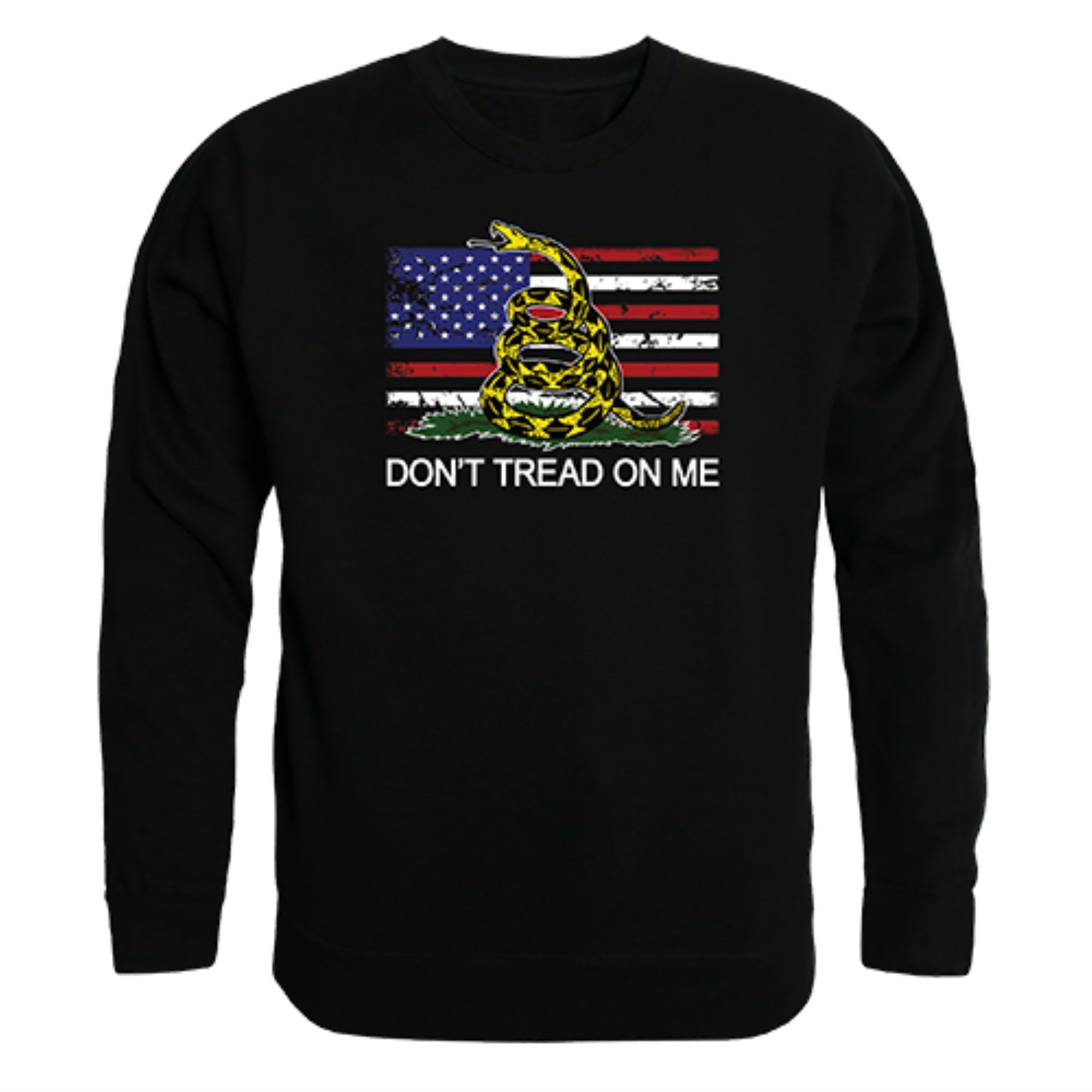 GraphicCrewneck, Flag w/Gadsden, Black, XL