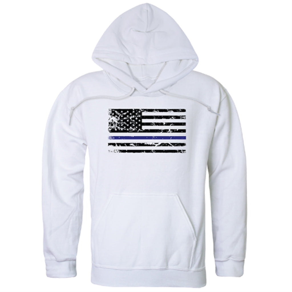 Graphic Pullover, Thin Blue Line, White, L