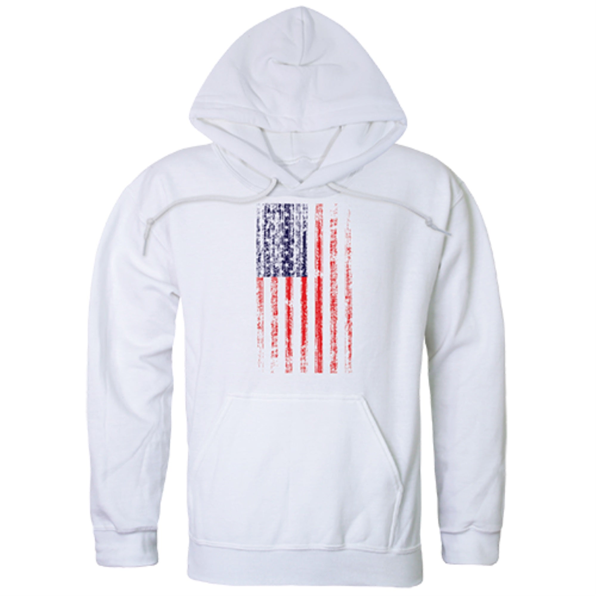 Graphic Pullover,Distressed Flag, White, L