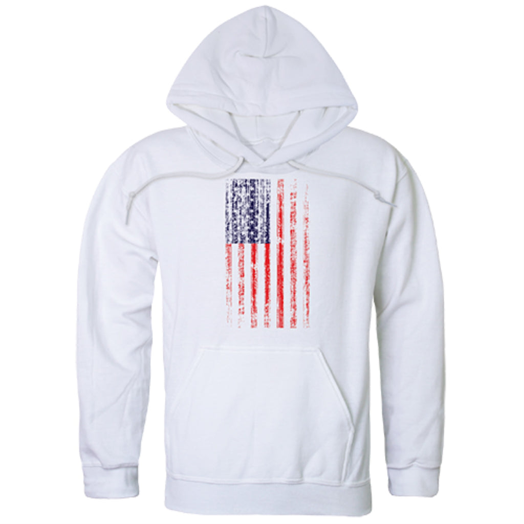 GraphicPullover,Distressed Flag, White, XL