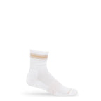 White/Tan Quarter Crew Women's Socks