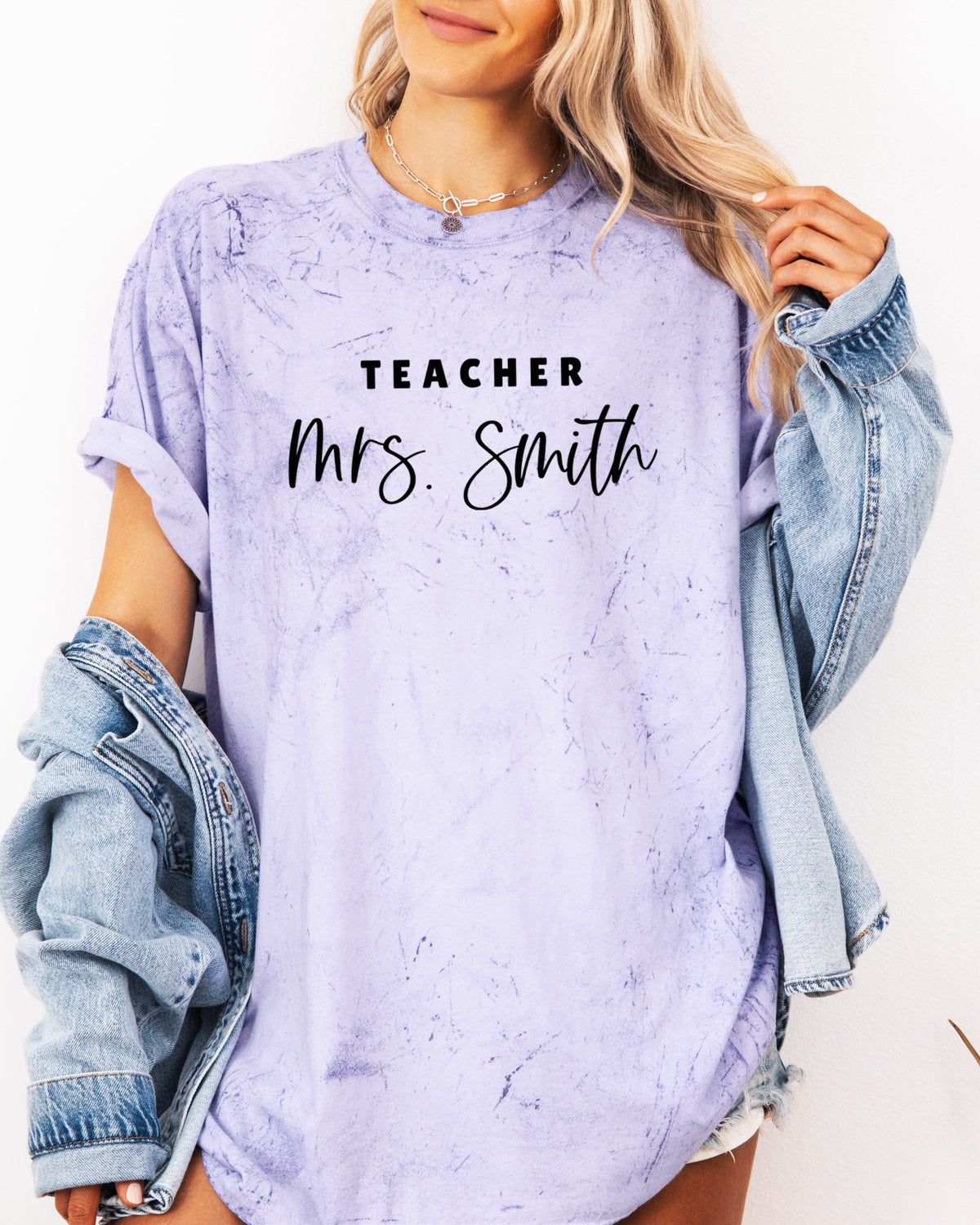 Custom Teacher Mrs. Name Comfort Colors Garment-Dyed T-Shirt – Personalized Educator Gift Tee