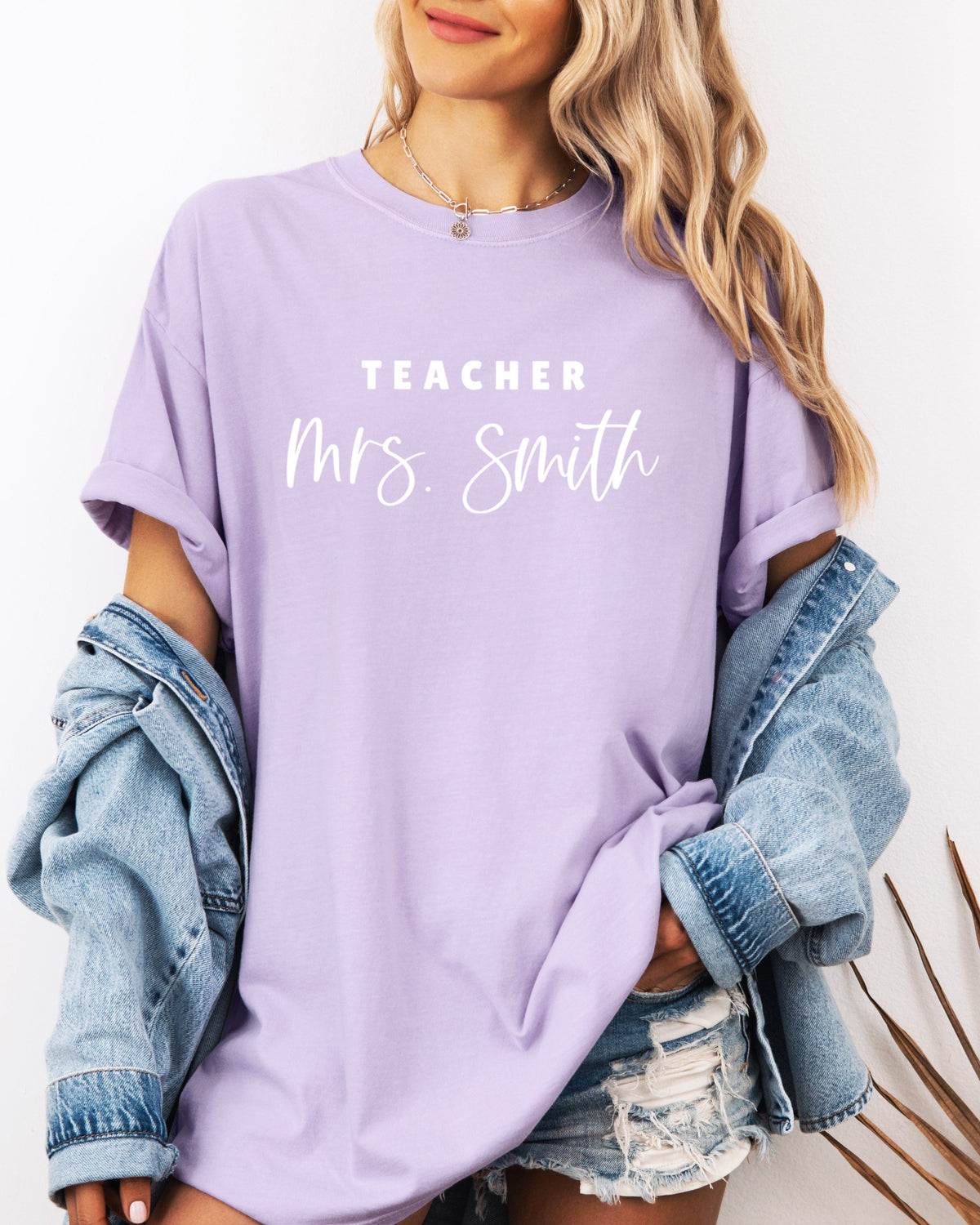 Custom Teacher Mrs. Name Comfort Colors Garment-Dyed T-Shirt – Personalized Educator Gift Tee