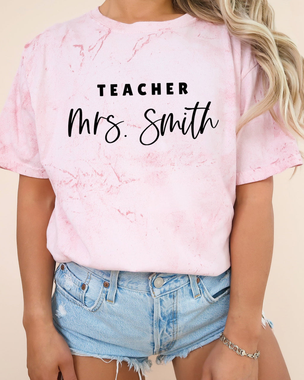 Custom Teacher Mrs. Name Comfort Colors Garment-Dyed T-Shirt – Personalized Educator Gift Tee