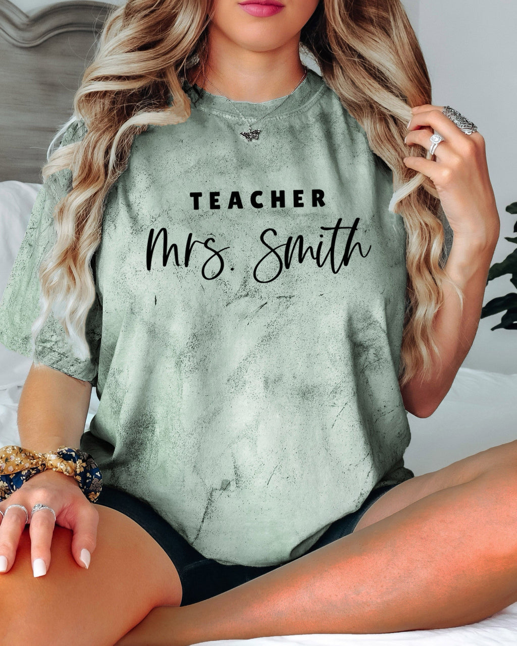 Custom Teacher Mrs. Name Comfort Colors Garment-Dyed T-Shirt – Personalized Educator Gift Tee
