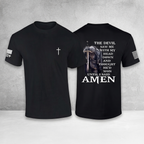 "The Devil Saw Me With My Head Down" Graphic T-Shirt – Dark Aesthetic Stoic Resilience Unisex Crewneck Tee