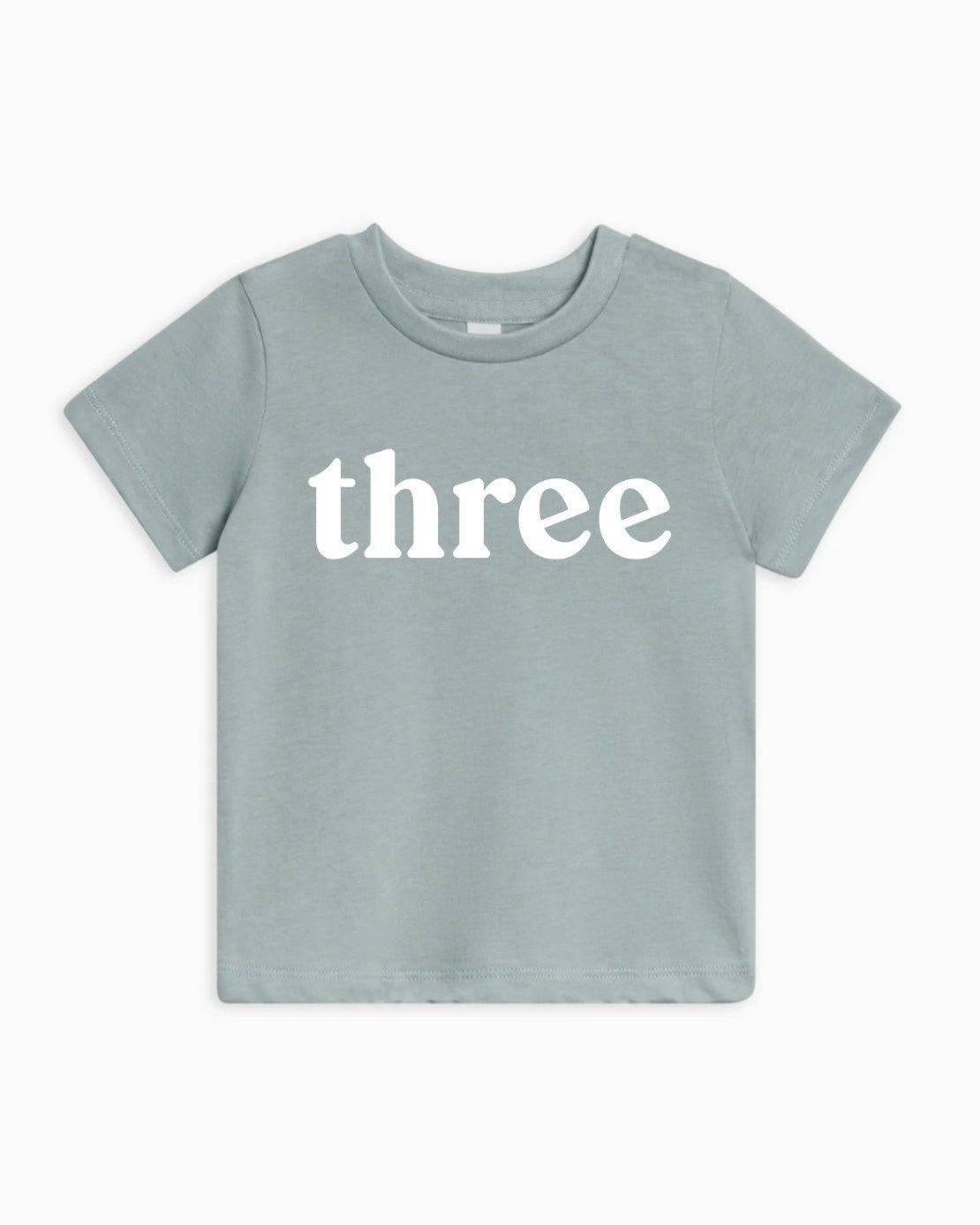 Three Birthday Girl & Boy Organic Cotton Kids T-Shirt – Serif 3rd Birthday Baby & Youth Tee