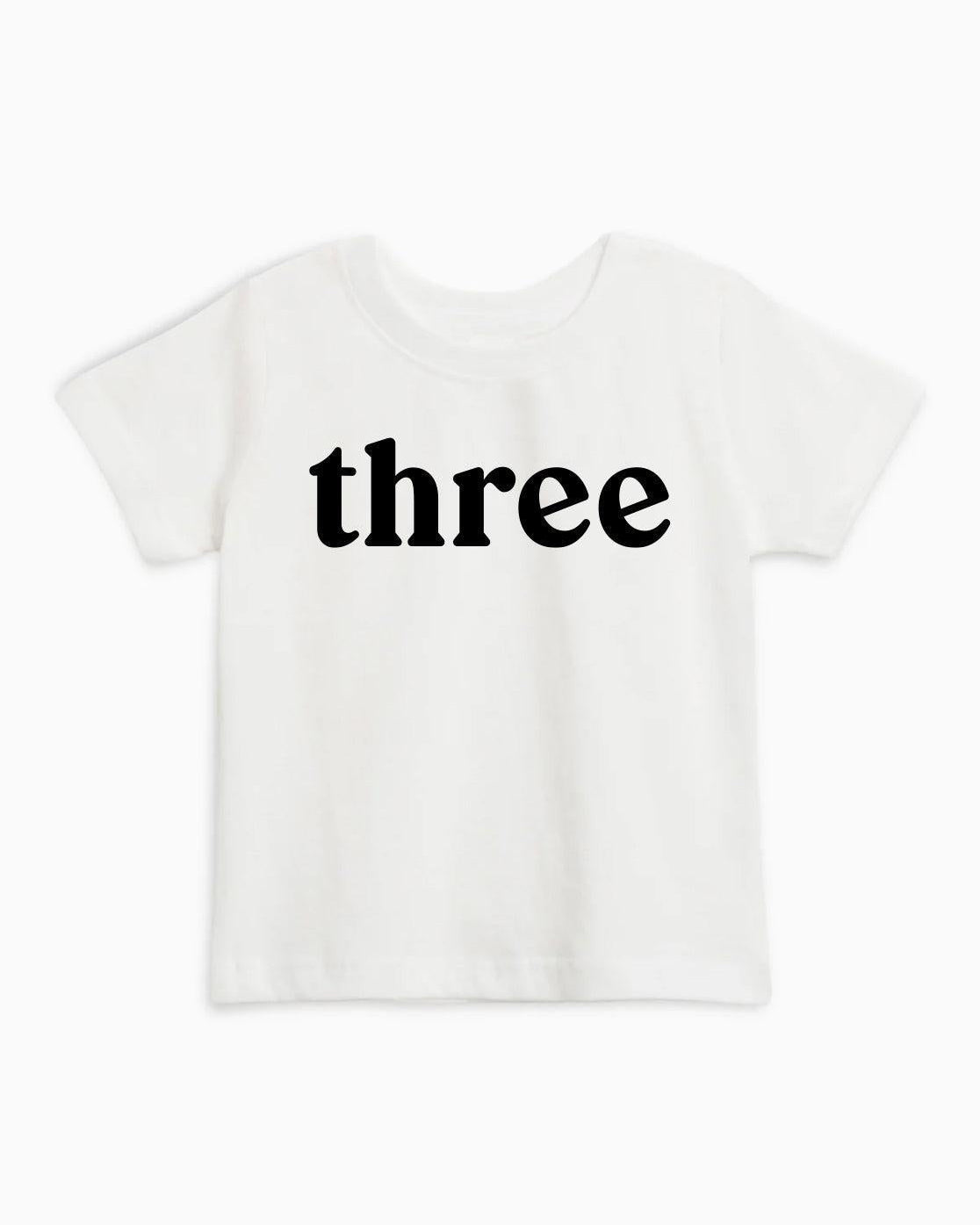 Three Birthday Girl & Boy Organic Cotton Kids T-Shirt – Serif 3rd Birthday Baby & Youth Tee