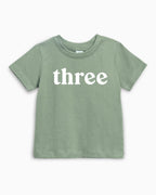 Three Birthday Girl & Boy Organic Cotton Kids T-Shirt – Serif 3rd Birthday Baby & Youth Tee