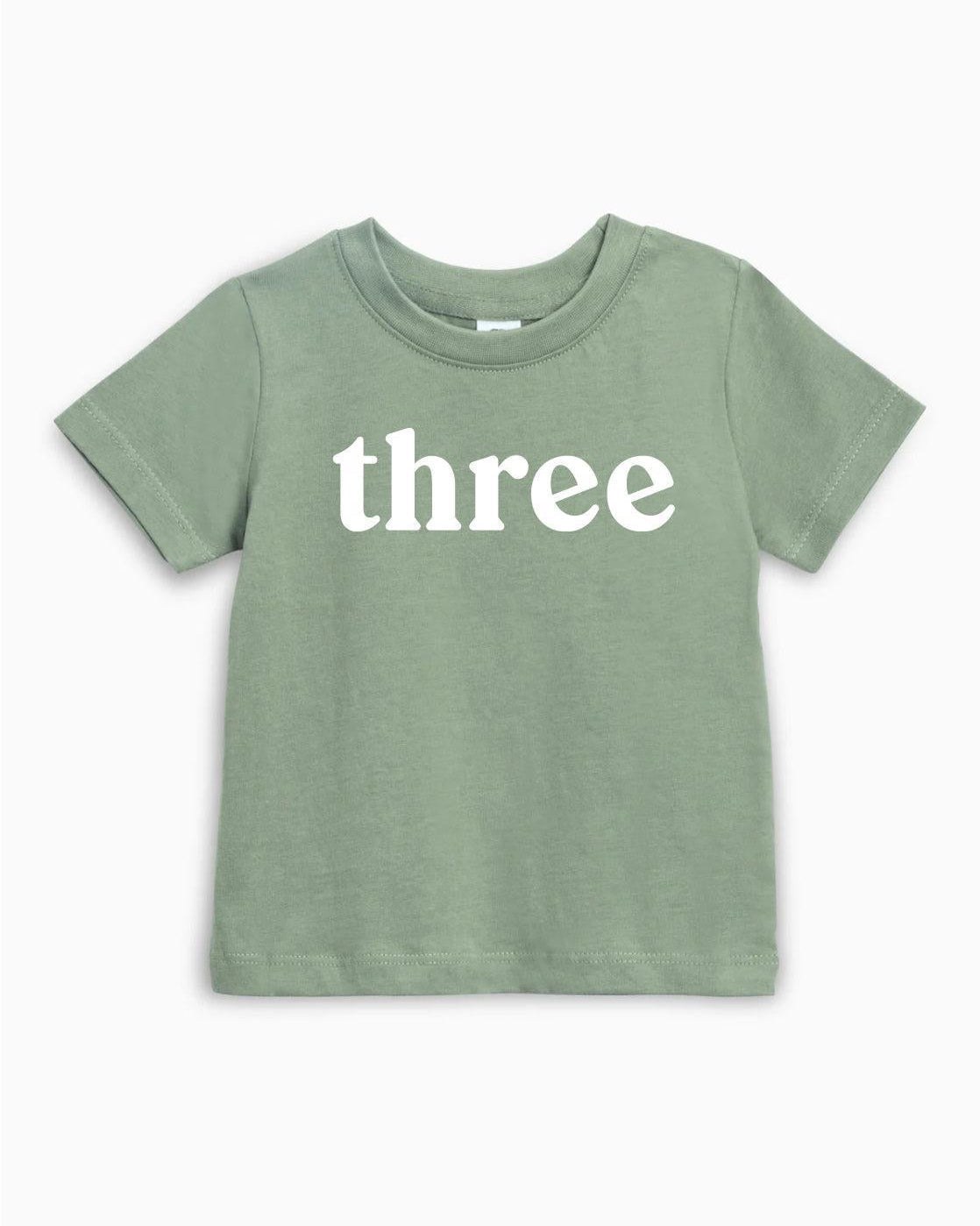 Three Birthday Girl & Boy Organic Cotton Kids T-Shirt – Serif 3rd Birthday Baby & Youth Tee