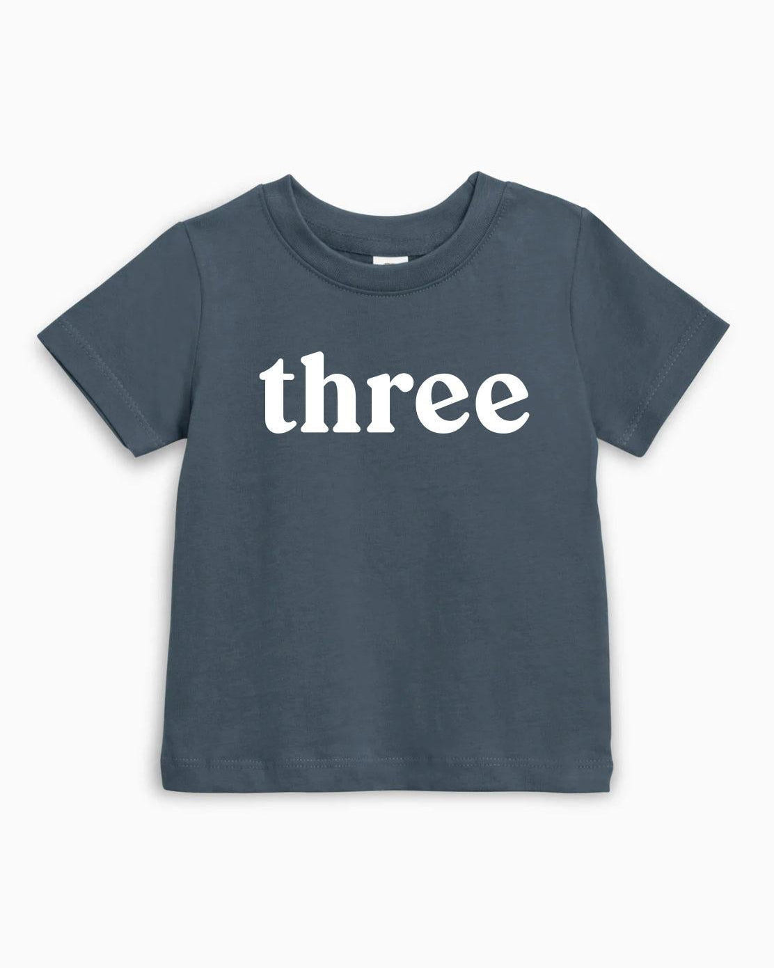 Three Birthday Girl & Boy Organic Cotton Kids T-Shirt – Serif 3rd Birthday Baby & Youth Tee