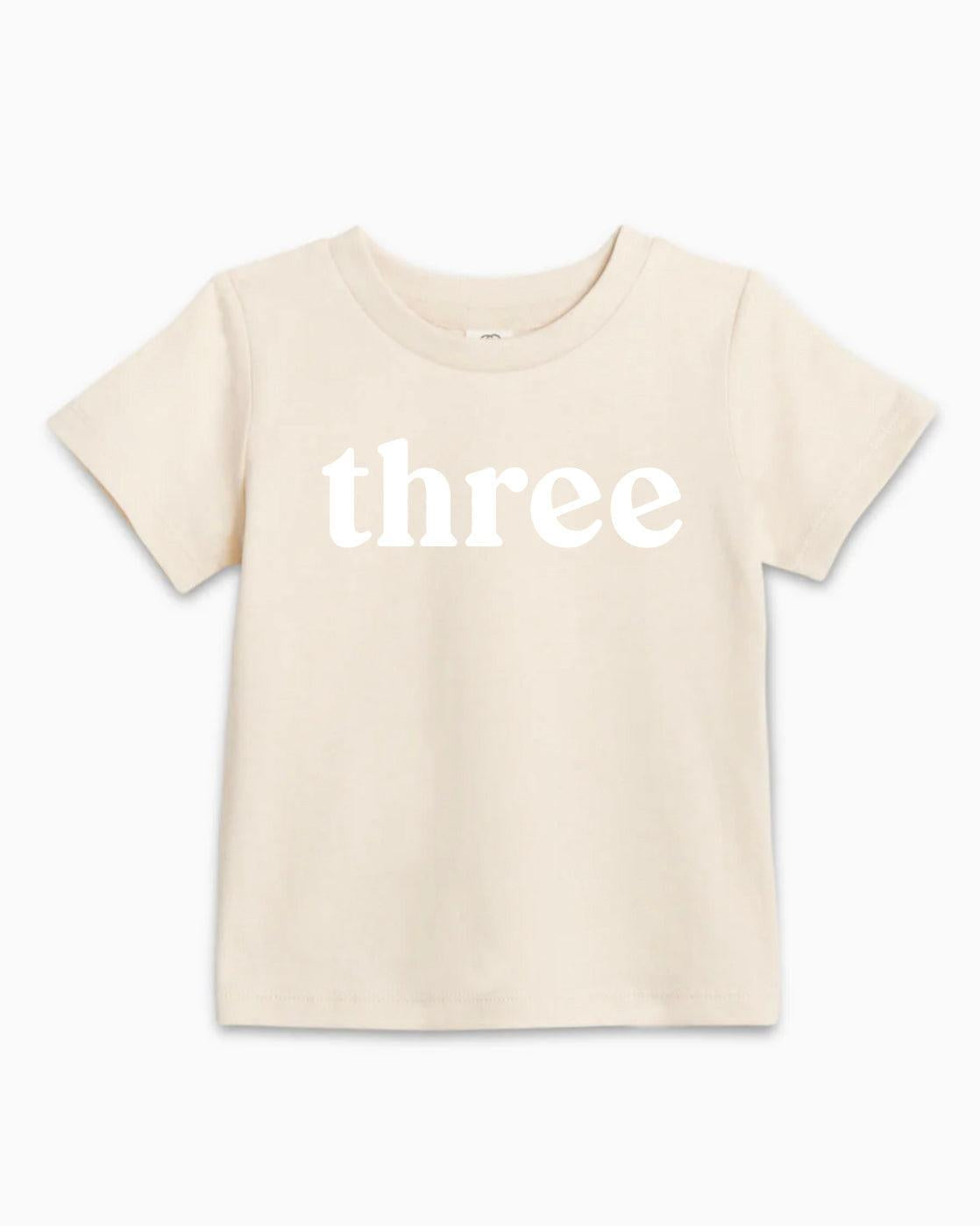 Three Birthday Girl & Boy Organic Cotton Kids T-Shirt – Serif 3rd Birthday Baby & Youth Tee