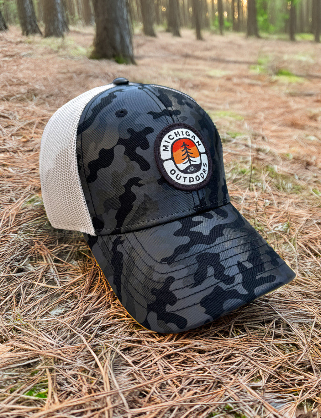 Tree Badge Trucker Cap - Black Camo