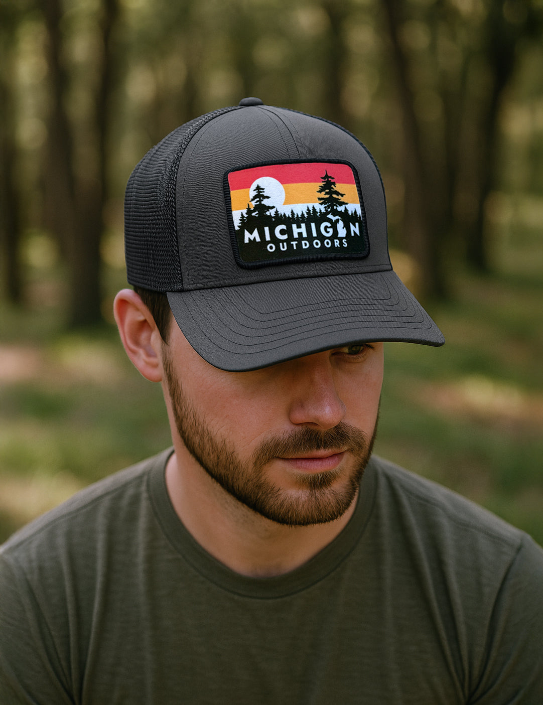 Tree Line Trucker Cap - Gray