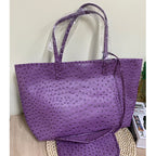 XMESSUN Original Fashion Style Women Bag Portable Women's Bucket Bags Ostrich Pattern Shopping Tote Casual Simple Ladies Handbag