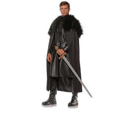 Renaissance Man Faux Leather costume cape with Faux Fur Shawl One Size