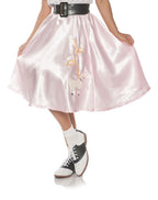 Pink Satin costume Poodle Skirt, Medium