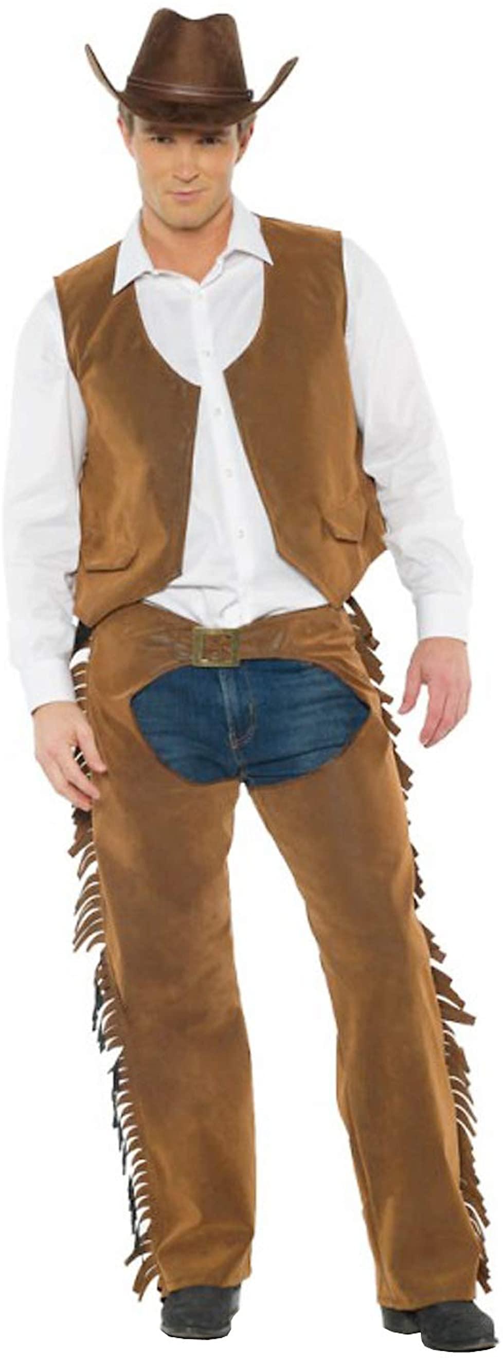 cowboy chaps and Vest Mens costume  XX- Large
