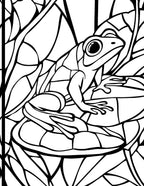 230 Stained Glass Frogs Coloring Pages – Printable PDF & Digital Coloring App Compatible