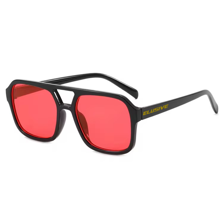 Retro Avi. Gloss black, Red Lense