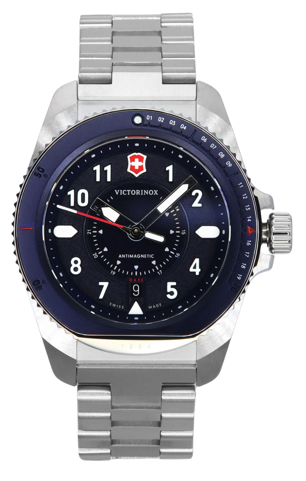 Victorinox Journey 1884 Stainless Steel Blue Dial Quartz Divers 241978 200M Mens Watch