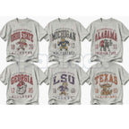 Vintage All Team Football Mascot T-Shirt – Retro College Team Graphic Tee, Classic Gridiron Game Day Unisex Cotton Shirt