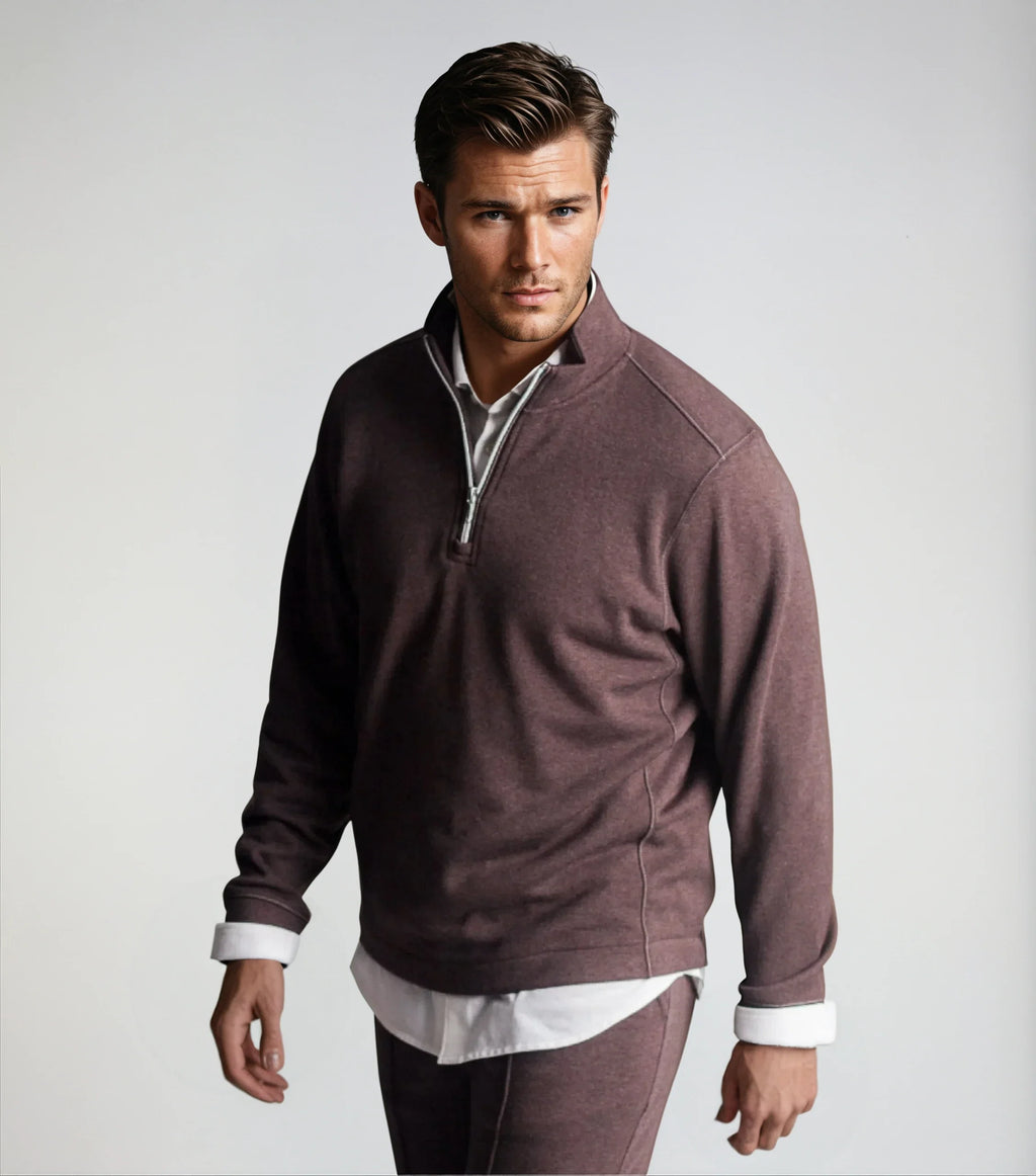 Voey Quarter Zip Sweatshirt - Espresso