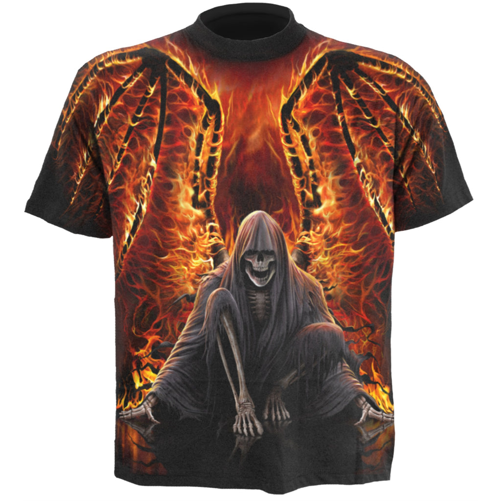Spiral - Flaming Death - Allover T-Shirt Black - M