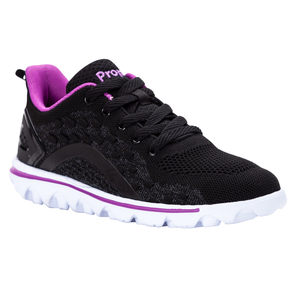 Propet TravelActiv Axial Womens Sneakers - Black/Purple, Size 12
