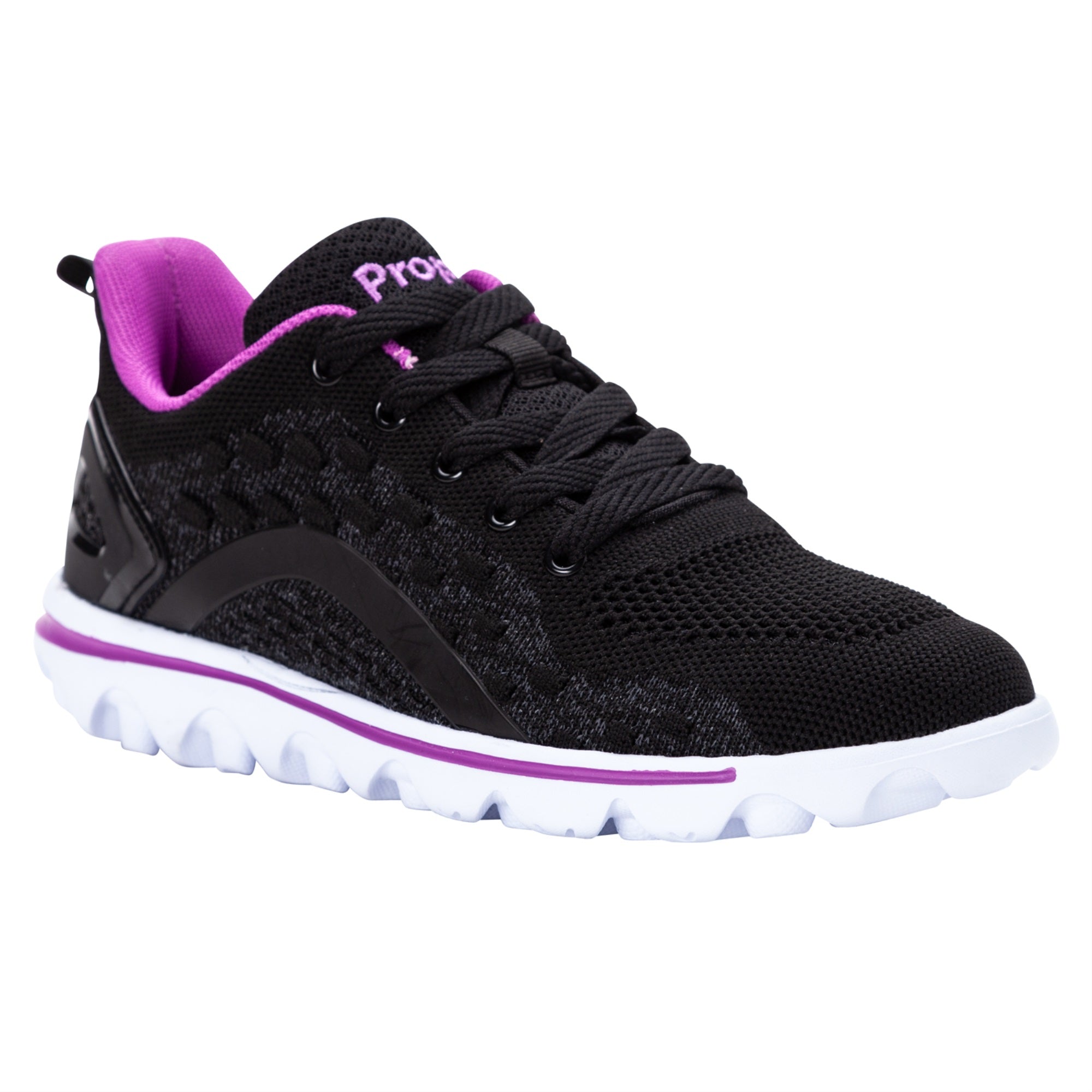Propet TravelActiv Axial Womens Sneakers - Black/Purple, Size 12