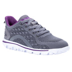 Propet TravelActiv Axial Womens Sneakers - Grey/Purple, Size 07H