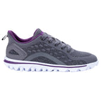 Propet TravelActiv Axial Womens Sneakers - Grey/Purple, Size 08