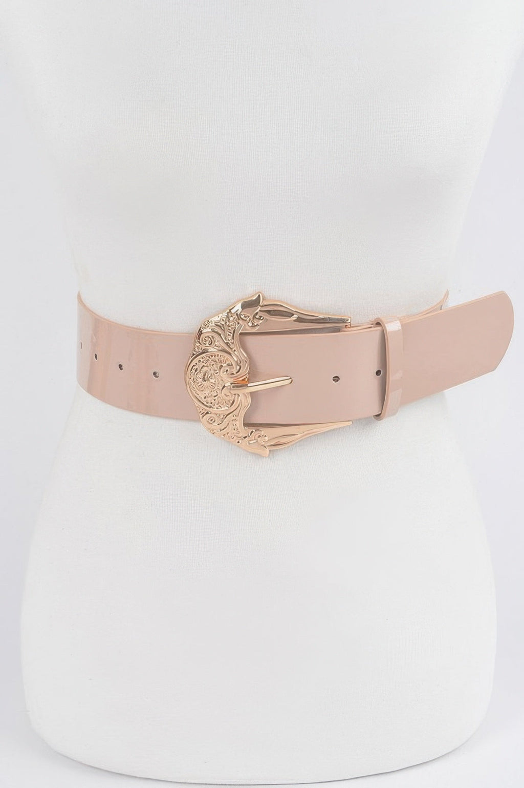Metal Buckle Enamel Shiny Belt