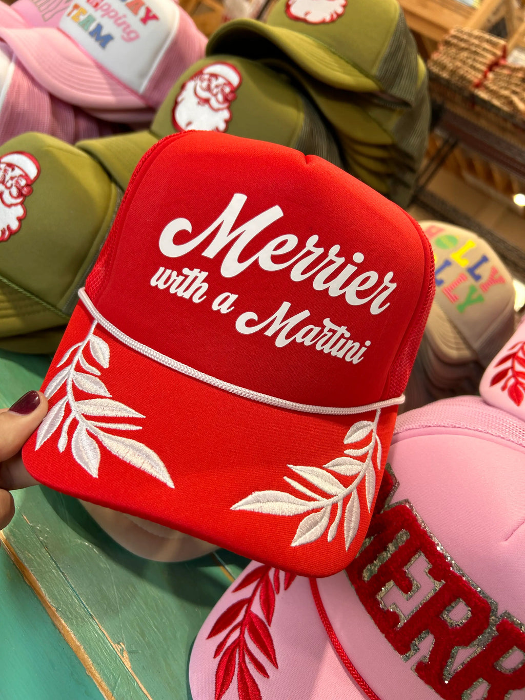 WHITE Merrier with a Martini Trucker